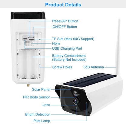 1080P Solar Powered Wifi IP Camera DailySale