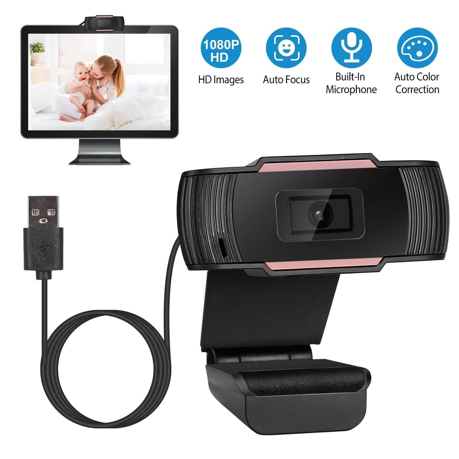 1080P USB Webcam 170 Degree Vertical Adjustment with Clip DailySale