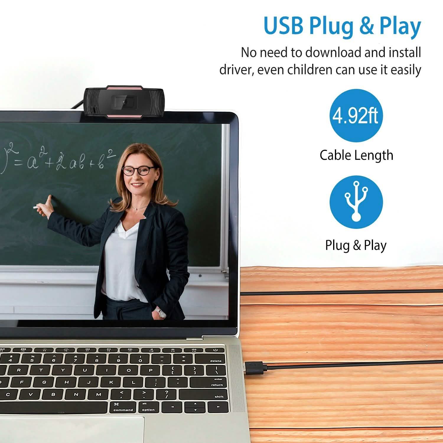 1080P USB Webcam 170 Degree Vertical Adjustment with Clip DailySale