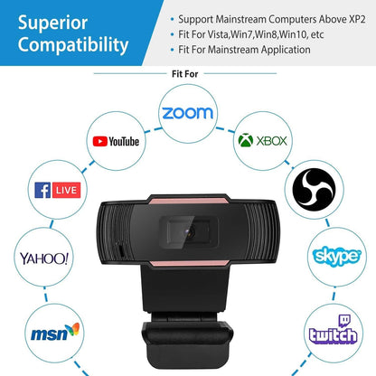 1080P USB Webcam 170 Degree Vertical Adjustment with Clip DailySale