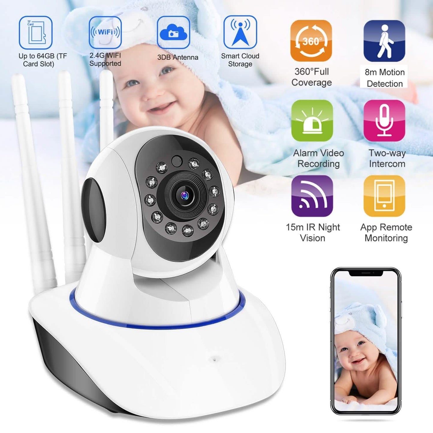 1080P WiFi IP Camera Motion Detection IR Night Vision Camcorder DailySale