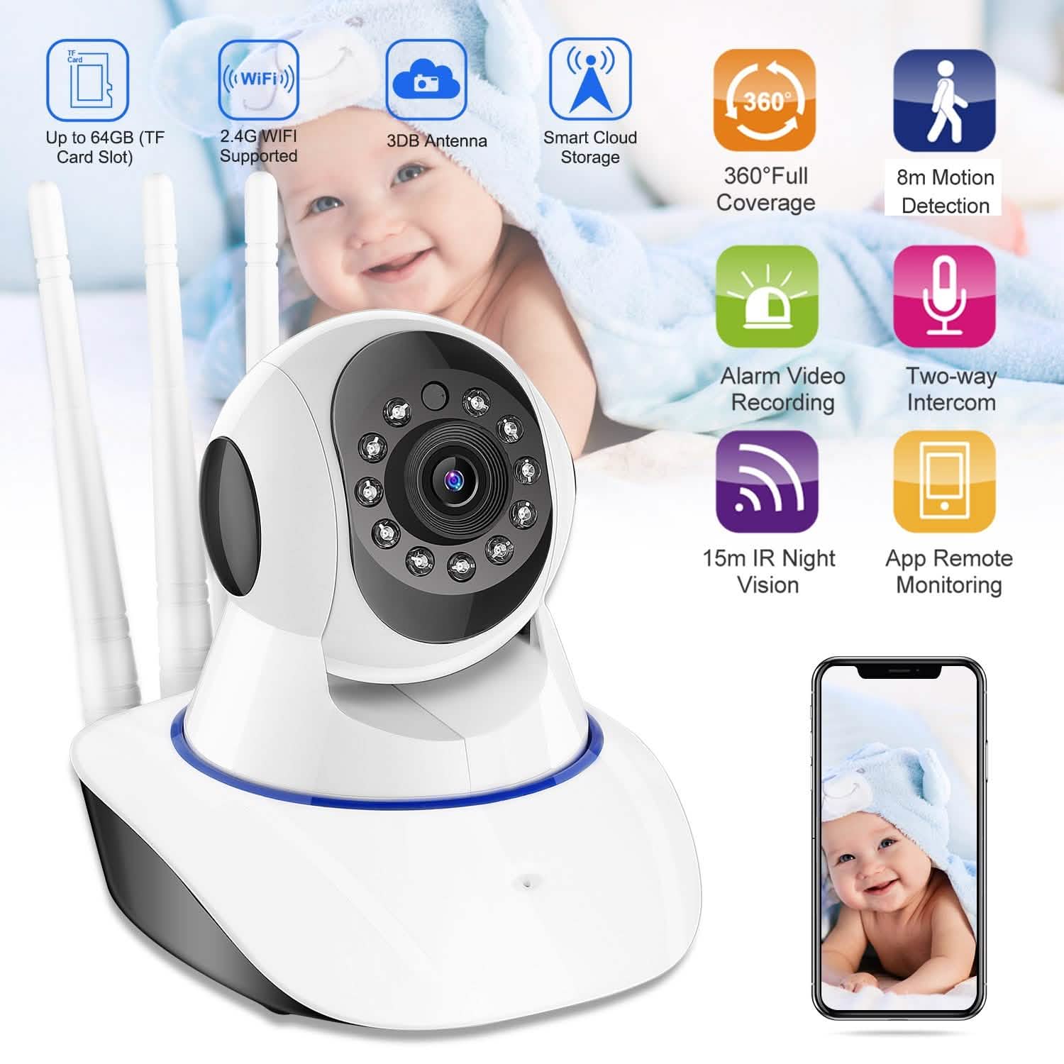 1080P WiFi IP Camera Motion Detection IR Night Vision Camcorder DailySale