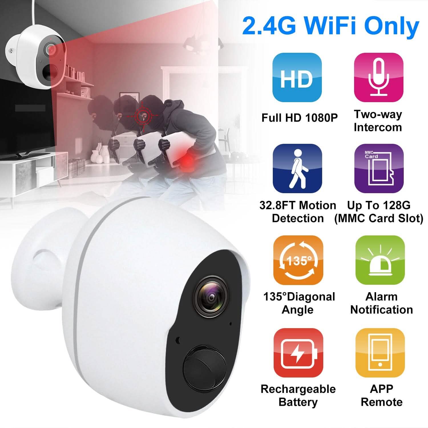 1080P WiFi IP Camera PIR Motion Detection Camcorder DailySale