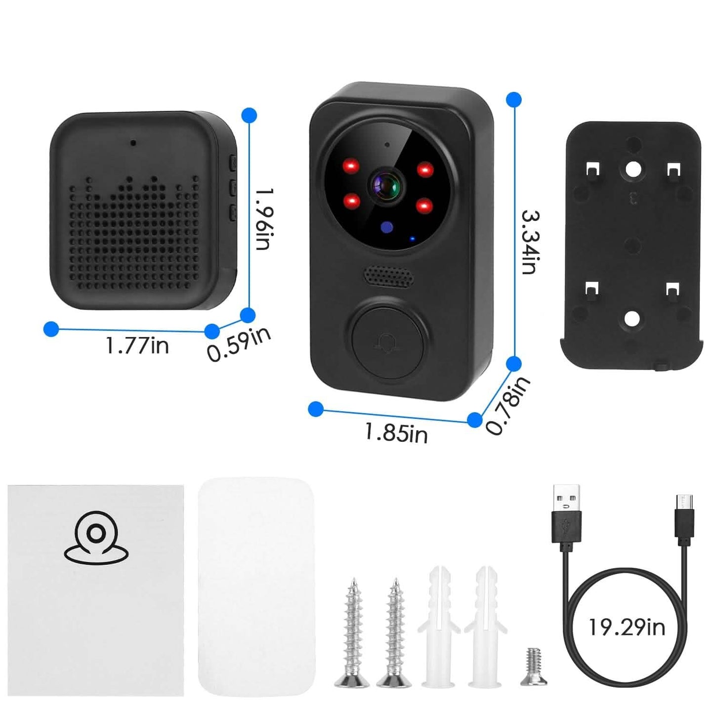 1080P WiFi Security Doorbell Camera 2-Way Audio Free Cloud Storage DailySale