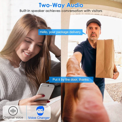 1080P WiFi Security Doorbell Camera 2-Way Audio Free Cloud Storage DailySale