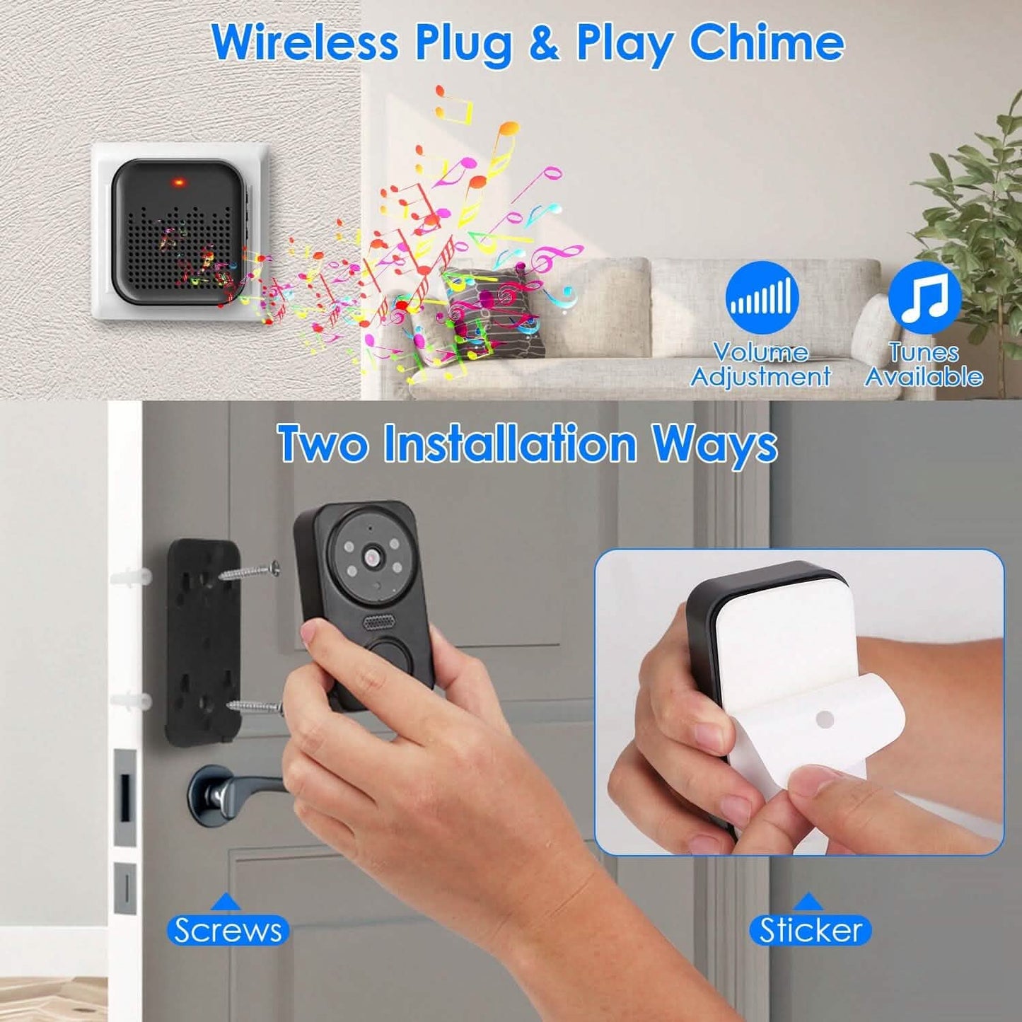 1080P WiFi Security Doorbell Camera 2-Way Audio Free Cloud Storage DailySale