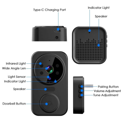 1080P WiFi Security Doorbell Camera 2-Way Audio Free Cloud Storage DailySale