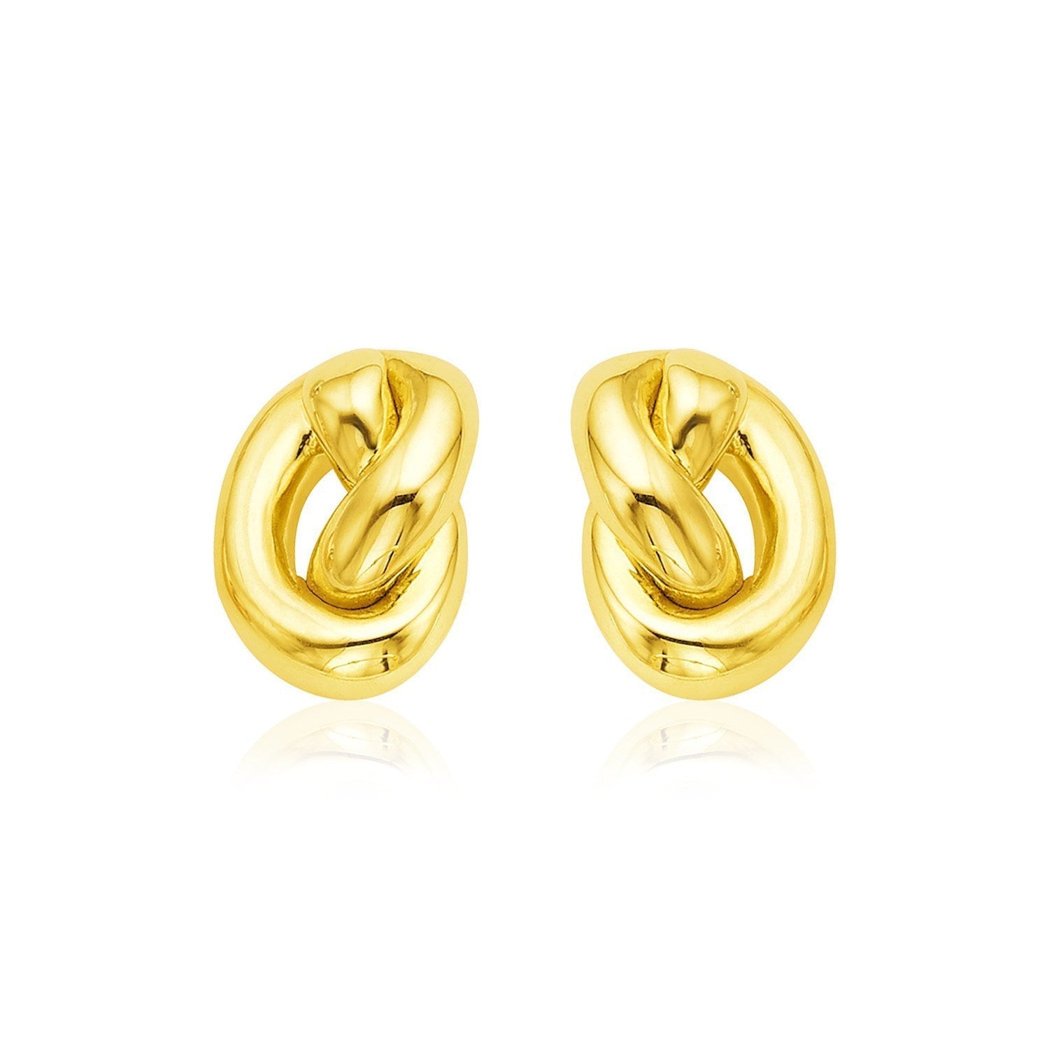 14k Yellow Gold Polished Knot Earrings Bids.com