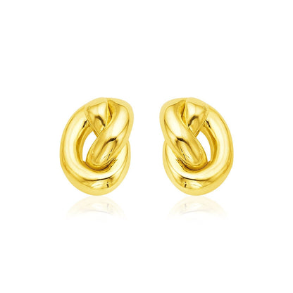 14k Yellow Gold Polished Knot Earrings Bids.com