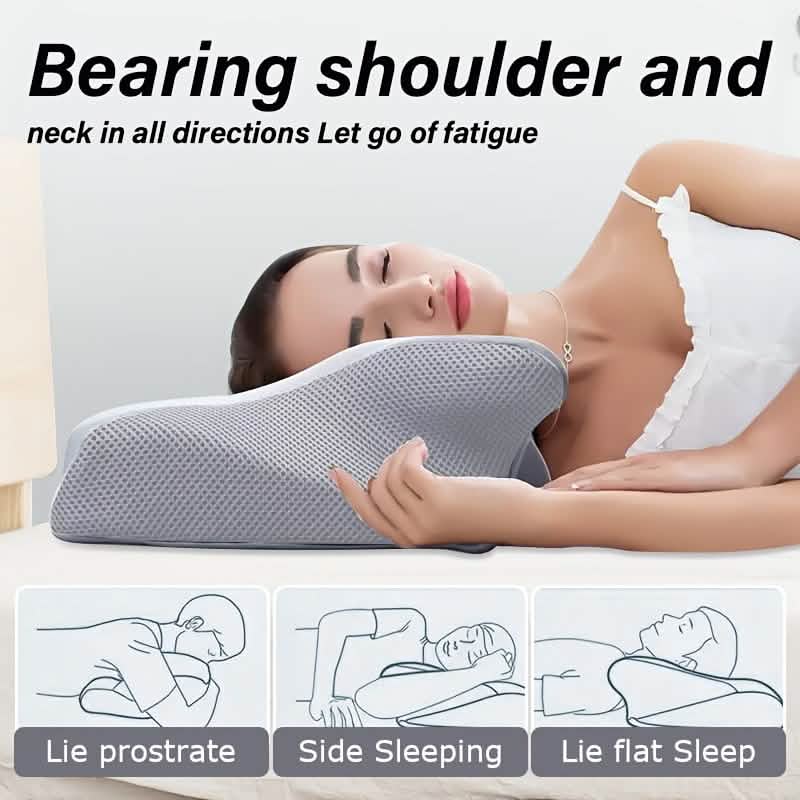 Ergonomic Memory Foam Neck Pillow – Slow Rebound, Back & Side Sleeper DailySale