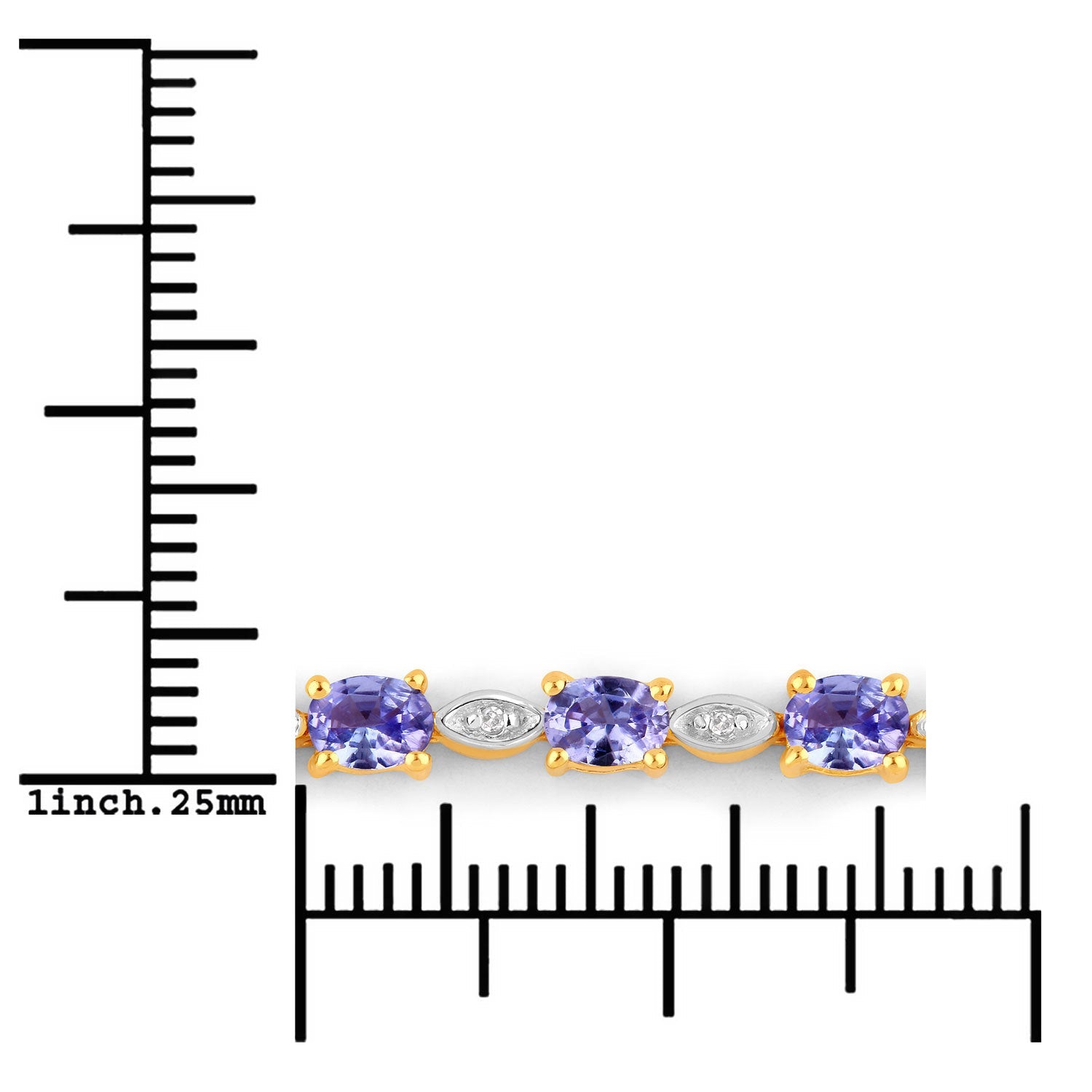 1.56 Carat Genuine Tanzanite and White Diamond .925 Sterling Silver Bracelet Bids.com