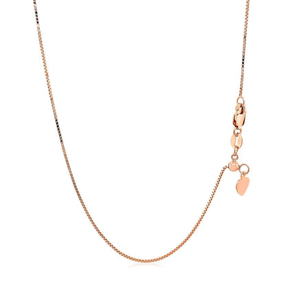 14k Rose Gold Adjustable Box Chain 0.7mm Bids.com