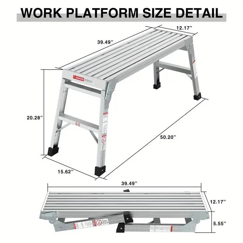 Portable Bench Folding Ladder Stool with Non-Slip Design DailySale
