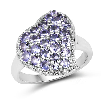 1.63 Carat Genuine Tanzanite .925 Sterling Silver Ring Bids.com
