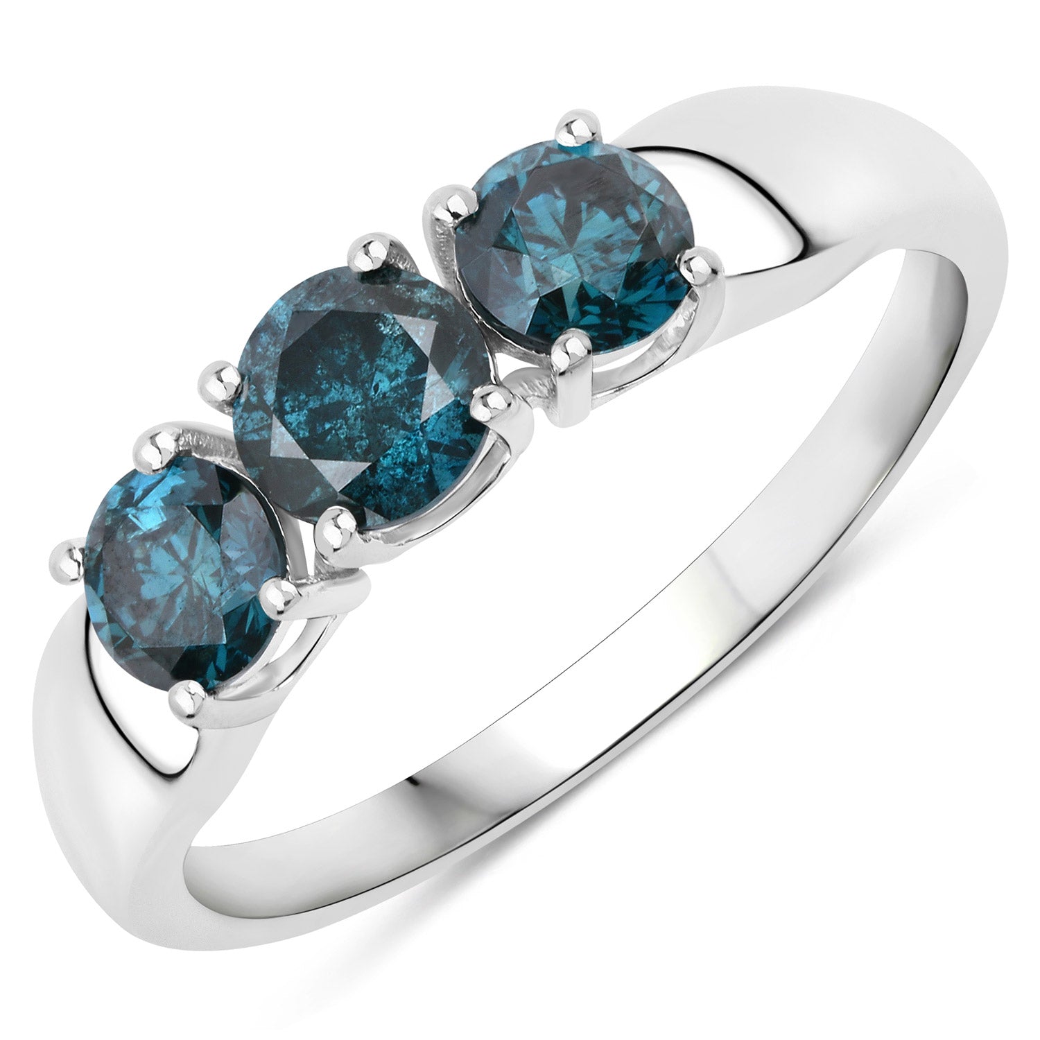 1.03 Carat Genuine Blue Diamond 14K White Gold Ring Bids.com