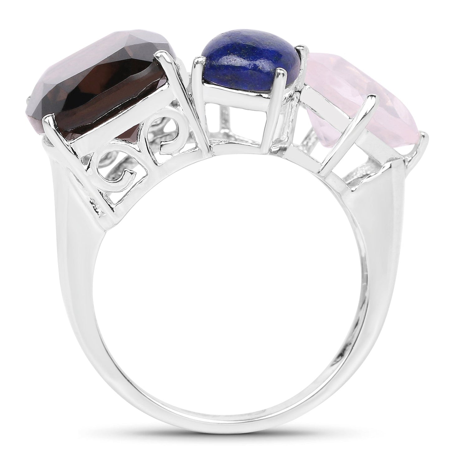 7.51 Carat Genuine Multi Stone .925 Sterling Silver Ring Bids.com