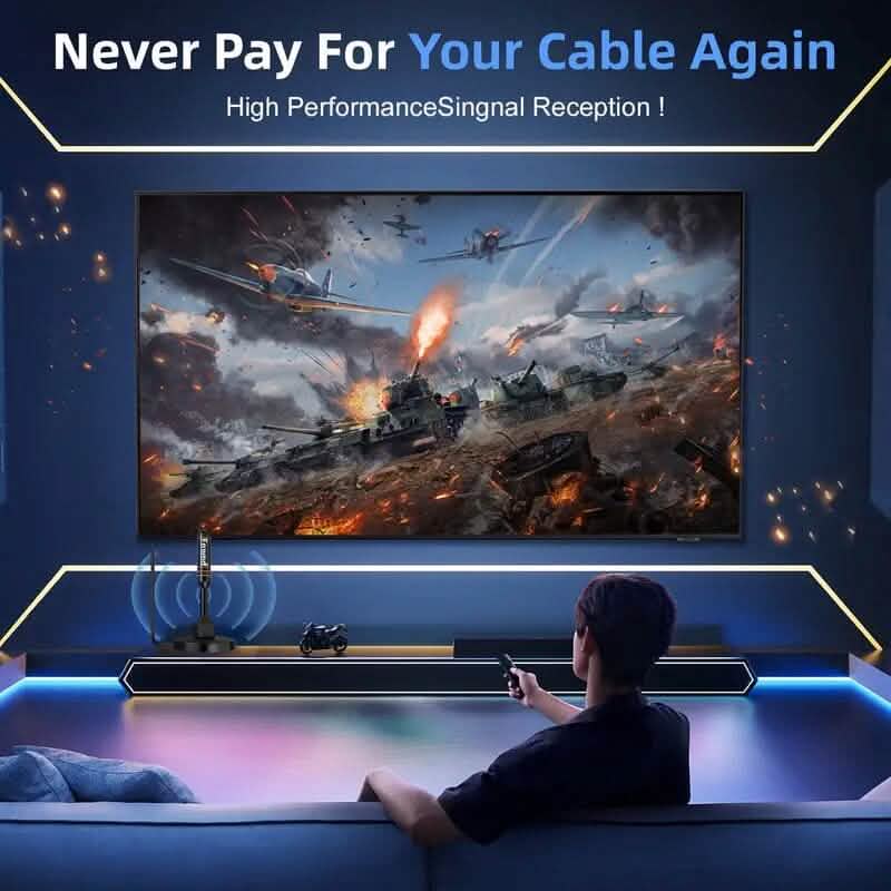 10ft Coax Cable HD Digital TV Antenna with Magnetic Base DailySale