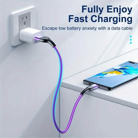 10Ft LED Fast Charging Type C Cable with High-Speed LED Indicator DailySale