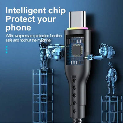 10Ft LED Fast Charging Type C Cable with High-Speed LED Indicator DailySale