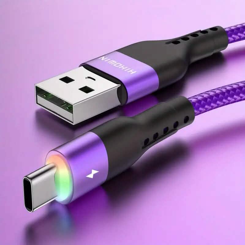 10Ft LED Fast Charging Type C Cable with High-Speed LED Indicator DailySale