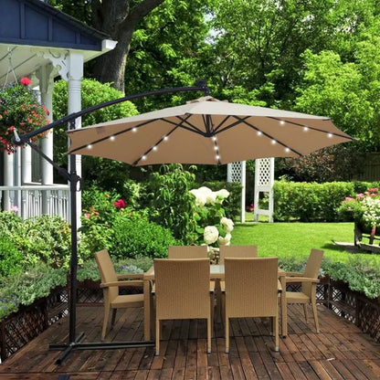 10ft Solar-Powered Patio Umbrella DailySale