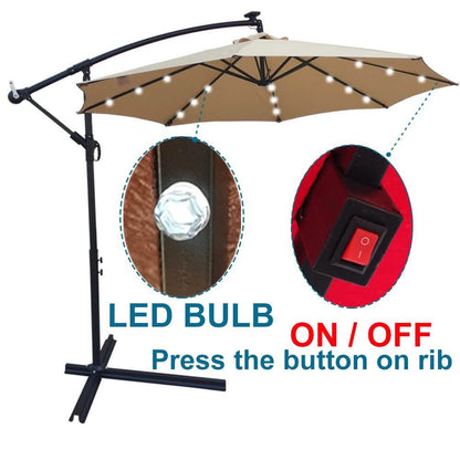 10ft Solar-Powered Patio Umbrella DailySale