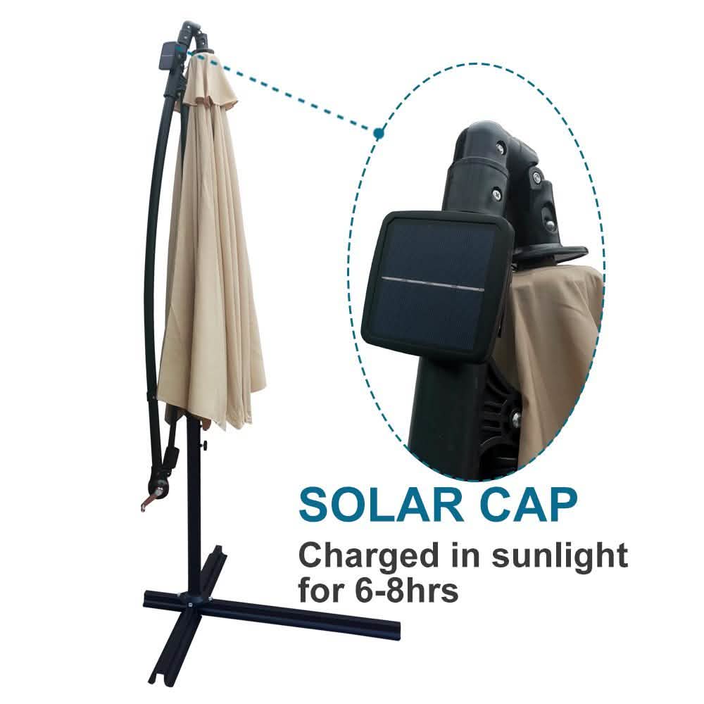 10ft Solar-Powered Patio Umbrella DailySale
