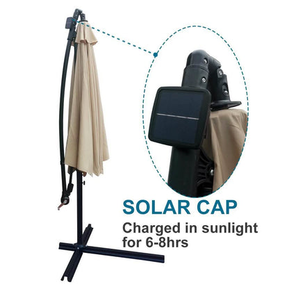 10ft Solar-Powered Patio Umbrella DailySale