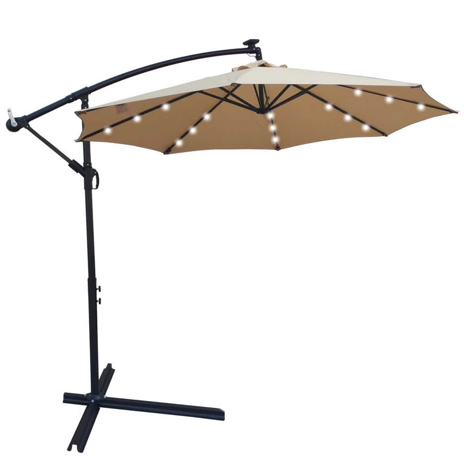 10ft Solar-Powered Patio Umbrella DailySale