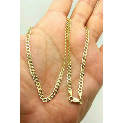 10K Genuine Solid Yellow Gold Cuban Necklace Chain DailySale