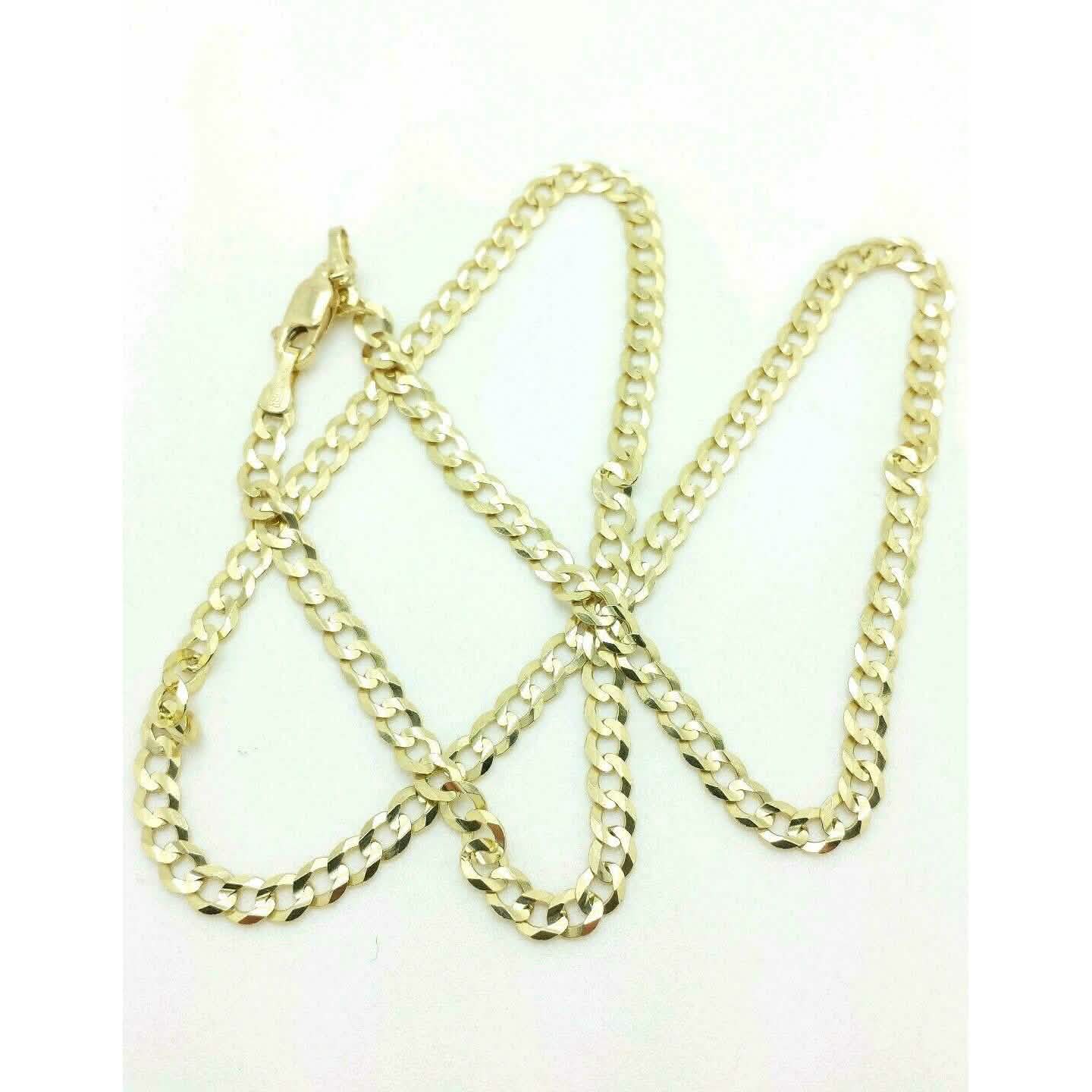 10K Genuine Solid Yellow Gold Cuban Necklace Chain DailySale