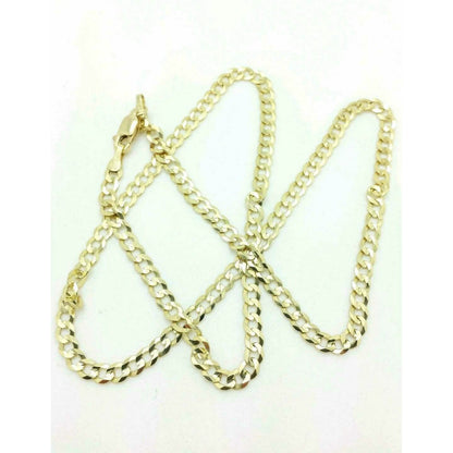 10K Genuine Solid Yellow Gold Cuban Necklace Chain DailySale