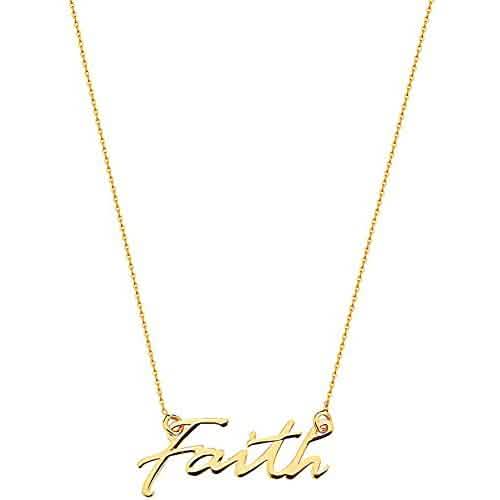 10K Gold Faith Necklace for Women Adjustable from 16" to 18" DailySale