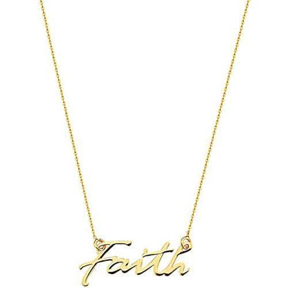 10K Gold Faith Necklace for Women Adjustable from 16" to 18" DailySale