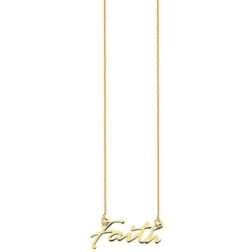 10K Gold Faith Necklace for Women Adjustable from 16" to 18" DailySale