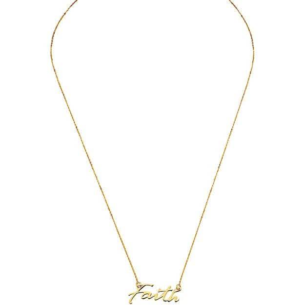 10K Gold Faith Necklace for Women Adjustable from 16" to 18" DailySale