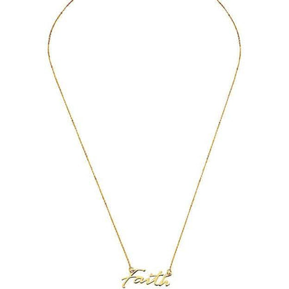 10K Gold Faith Necklace for Women Adjustable from 16" to 18" DailySale