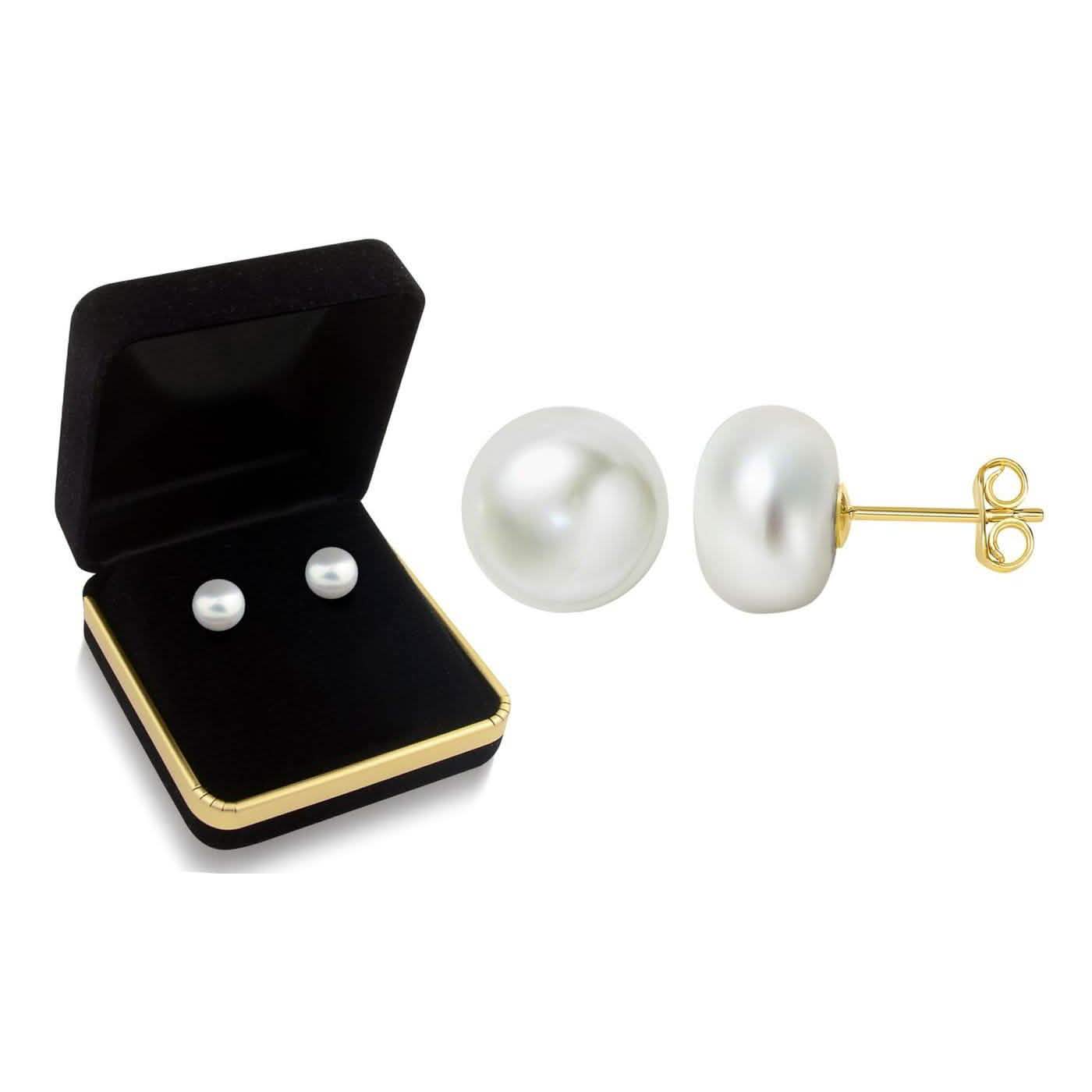 10K Gold Freshwater Pearl Stud Earrings DailySale