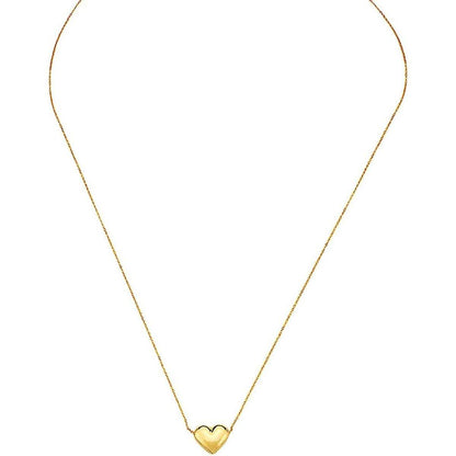 10K Gold Puffed Heart Necklace for Women Adjustable DailySale