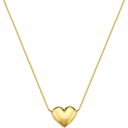10K Gold Puffed Heart Necklace for Women Adjustable DailySale