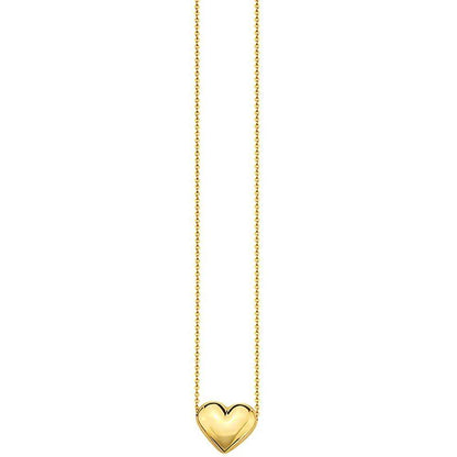 10K Gold Puffed Heart Necklace for Women Adjustable DailySale