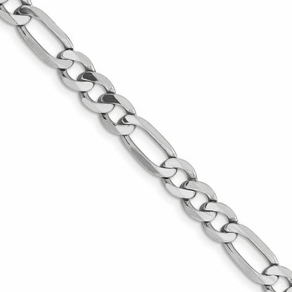 10K Solid White Gold Figaro Chain Necklace DailySale