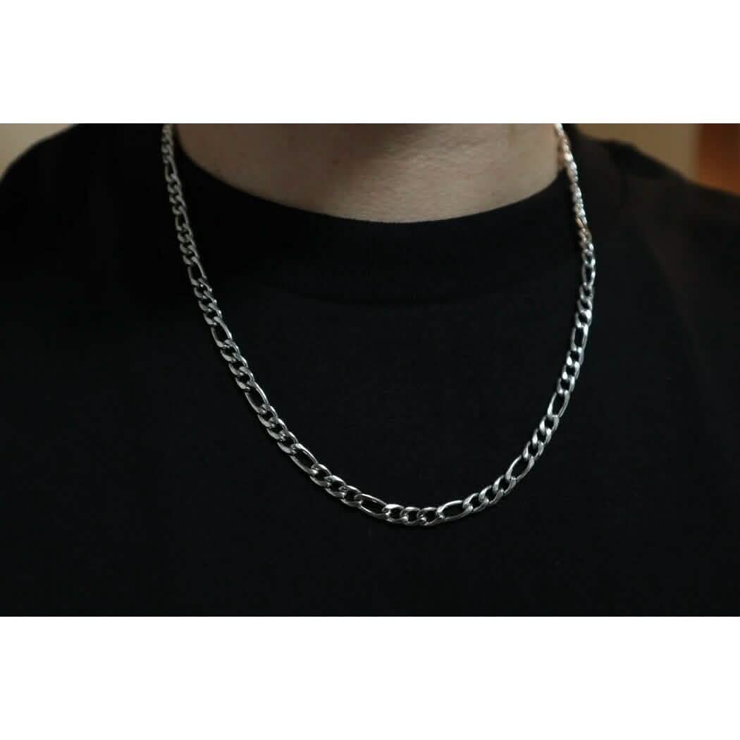 10K Solid White Gold Figaro Chain Necklace DailySale