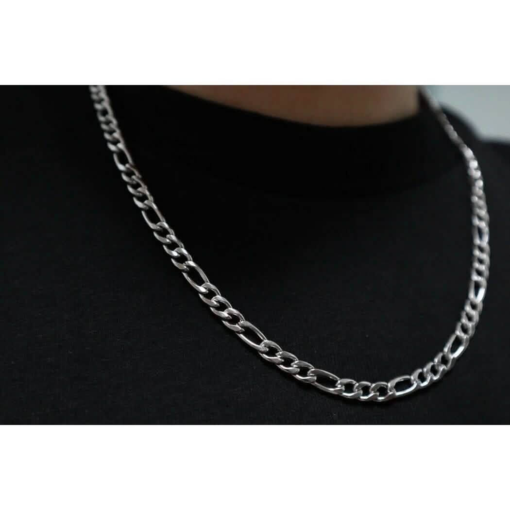 10K Solid White Gold Figaro Chain Necklace DailySale