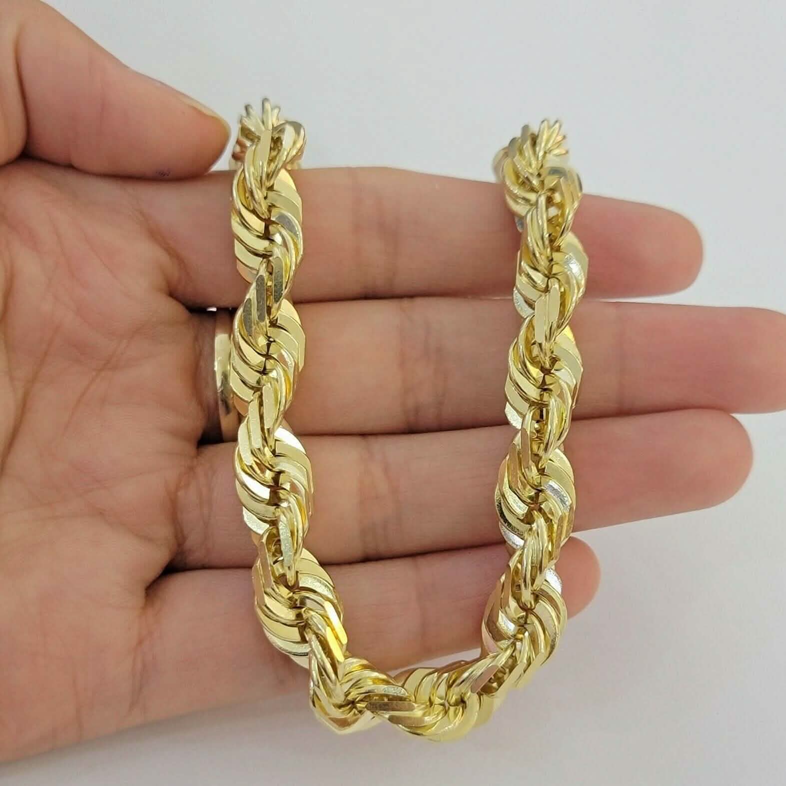 10K Solid Yellow Gold 8" 6MM Rope Bracelet DailySale