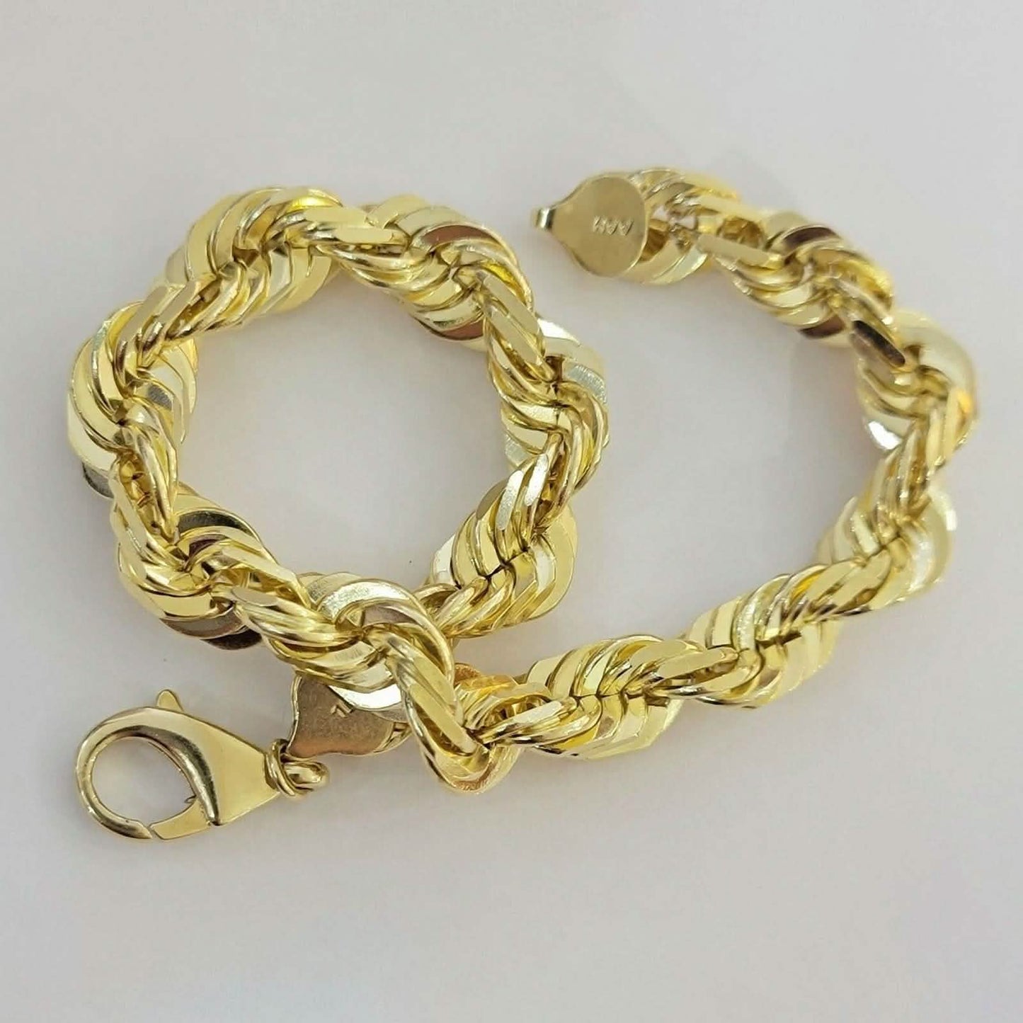 10K Solid Yellow Gold 8" 6MM Rope Bracelet DailySale