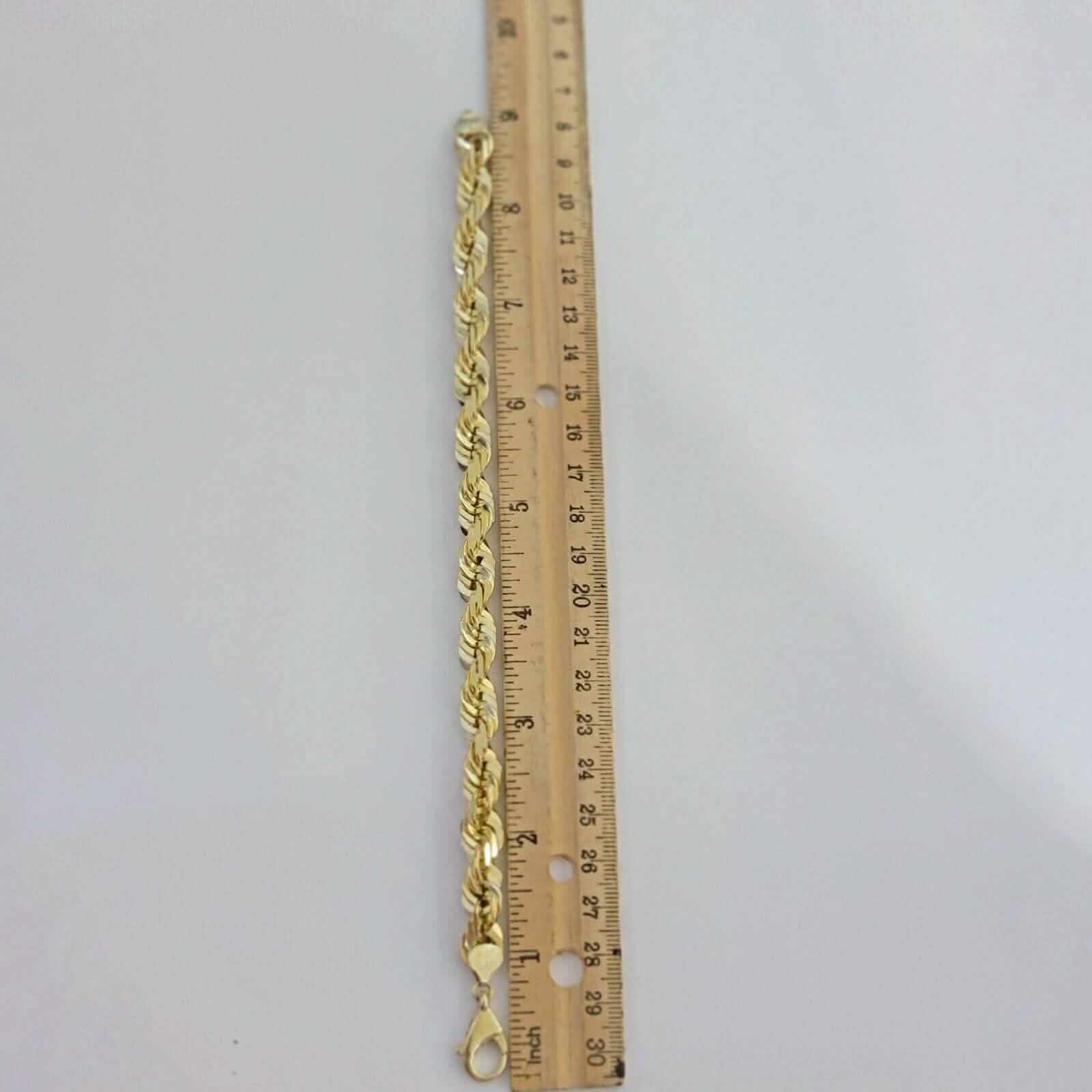 10K Solid Yellow Gold 8" 6MM Rope Bracelet DailySale