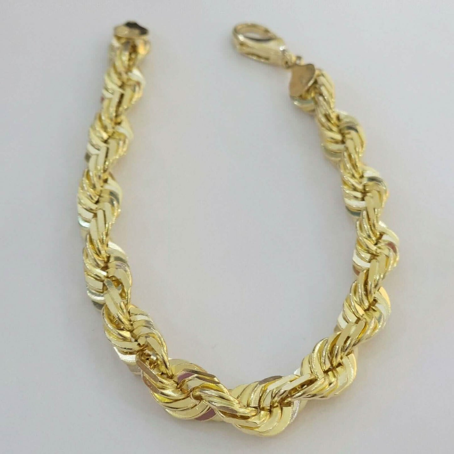 10K Solid Yellow Gold 8" 6MM Rope Bracelet DailySale