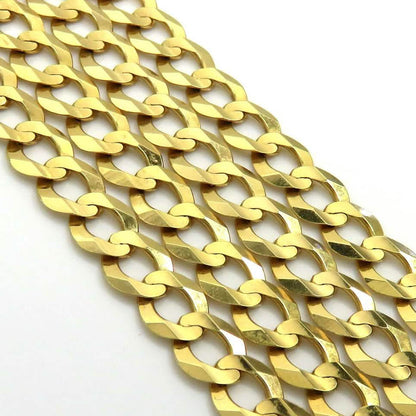10K Solid Yellow Gold Curb Cuban Link Chain Pendant Necklace 7mm DailySale