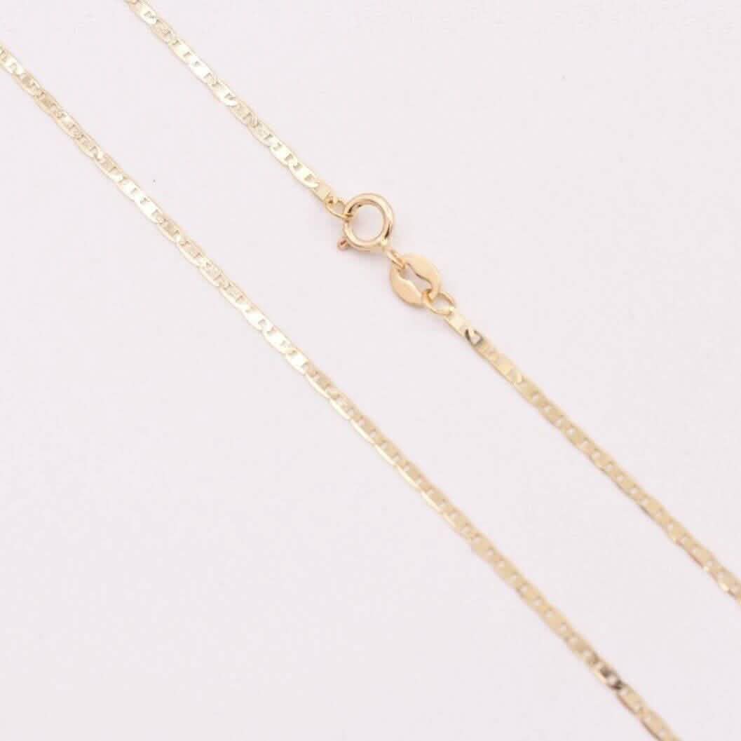 10K Solid Yellow Gold Mariner Anchor Link Chain Necklace DailySale